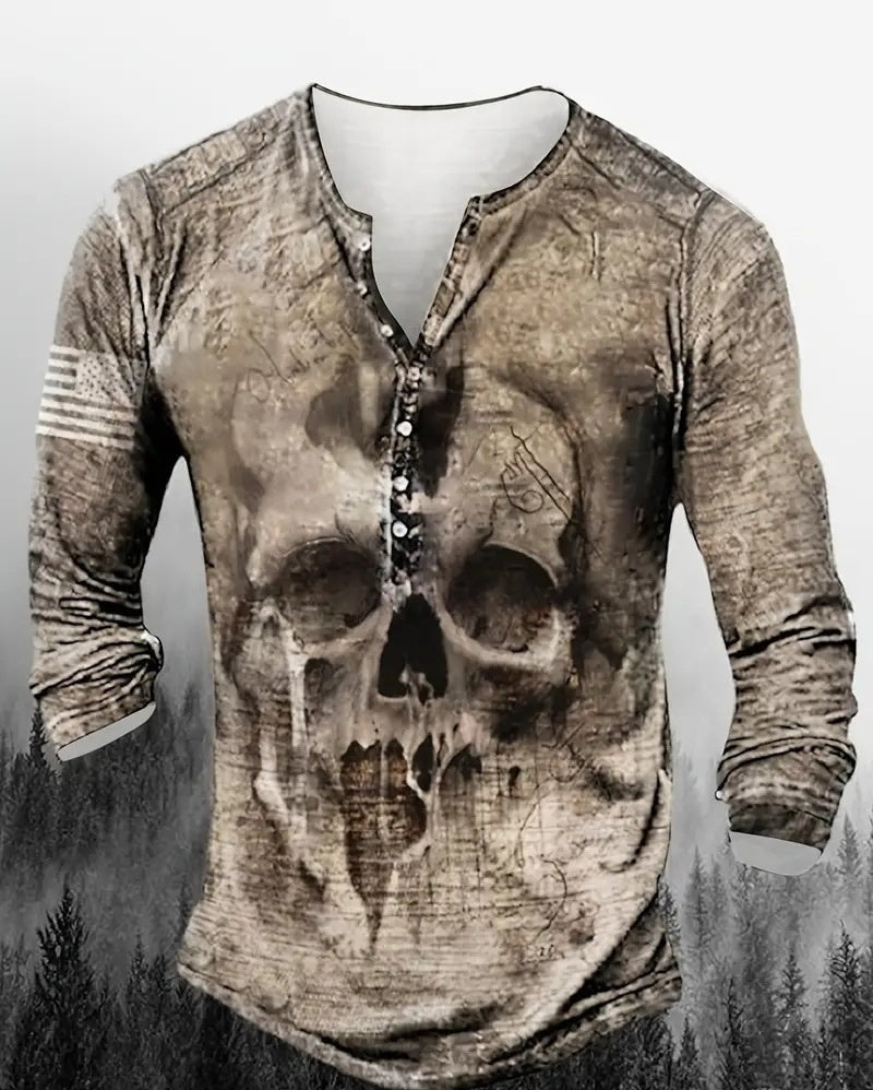 Men's Digital Printing Casual Long Sleeve